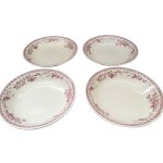 Lot de 4 assiettes creuses calottes faïence moulin des loups saint amand france Lot de 4 assiettes creuses calottes faïence moulin des loups saint amand france