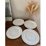 Lot de 4 assiettes plates blanches