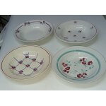 Lot 4 asssiettes creuses anciennes d�pareill�es , 22. 5cm - badonviller france et autres manufactures ...