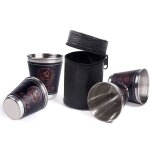Lot de 4 grandes tasses a caf� double expresso de voyage