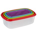 Lot de 4 petites boites alimentaires rectangles