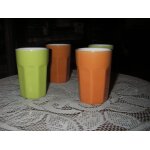 Lot de 4 ramequins en cramique emaille multicolores de marque lr , dimensions :diamtre 5 cm , a la ...