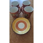 Lot de 4 tasses et 4 sous tasses de marque price kensington en c�ramique anglaise