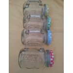 Lot de 4 verres a cocktail en forme de chope pot de confiture avec couvercle d�vissable et trou� pour ...