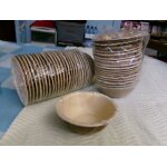 Lot 43 bols jetables, en feuilles de palmier - diam. 11cm / 200ml - stable, naturel, compostable