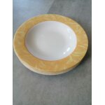 Lot de 5 assiettes creuse blanche et jaune