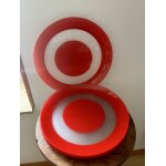 Lot de 5 assiettes plates luminarc rouge