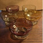 Lot de 5 coupelles en verre iridescent arlequin vintage