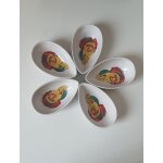 Lot de 5 plats a avocat vintage 1970