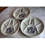 Lot de 6 assiettes a fondue en faience de saint amand dcor sologne