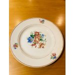 Lot de 6 assiettes plates vintage porcelaine saint amand hamage motif floral