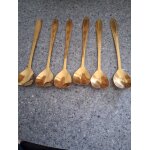 Lot de 6 cuill�re a caf� forme coeur dor�
