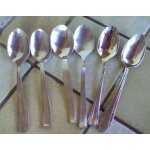 Lot de 6 cuillres a dessert en inox vritable - annes 70 / 80 (dpareilles)