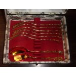 Lot de 6 fourchettes a dessert + 2 cuilleres dore barenthal