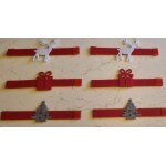 Lot de 6 ronds de serviettes noël Lot de 6 ronds de serviettes noël