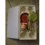 Lot de 6 tasses a caf� bayad�re 3 suisses sous tasses cuill�res