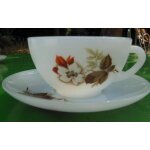 Lot de 6 tasses avec soucoupes arcopal dcor fleural