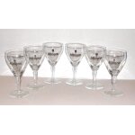 Lot de 6 verres a biere affligem 25cl - verre a pied decor noir et dor�s type calice