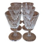 Lot de 6 verres liqueur arlequin en verre de cristal de reims 1950 transparent