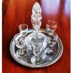 Lot de 6 verres a pied anciens digestif ou liqueur en verre transparent