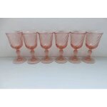 Lot 6 verres a pied rose a liqueur vintage