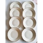 Lot de 8 assiettes plates villeroy & boch vintage tons cr�me et dor� tbe