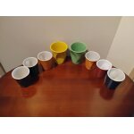 Lot de 8 tasses froiss�es revol : 6 tasses expresso et 2 grandes tasses - divers couleurs