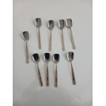 Lot de 9 cuill�res a dessert caf� - style inox & dor�