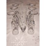 Lot de 9 fltes a champagne en cristal
