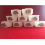 Lot de 9 ramequins verre blanc vintage arcopal france 1970 opaline Lot de 9 ramequins verre blanc vintage arcopal france 1970 opaline