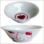 Lot bol a crales blanc en porcelaine et 2 assiettes enfant en mlamine chant des animaux hello kitty ...