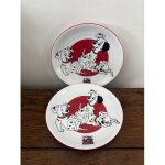 Lot de deux assiettes en porcelaine tables & couleurs disney les 101 dalmatiens