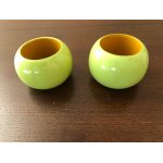 Lot deux ronds de serviettes vert