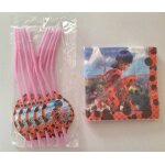 Lot serviettes en papier et pailles miraculous