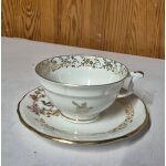 Lot tasses et sous tasse vintage porcelaine limoges blanche et dorures