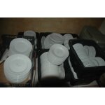 Lot de vaisselle blanche couvert et verre 150 u de chaque