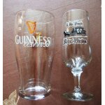 Lot de verres a biere alte - post setz - brau de 25cl a pied et guinness de 50cl