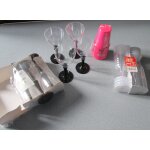 Lot de verres a pied en plastique : 8 pied blanc smart prestige (180ml) + 6 pied chocolat (200ml) + 4 ...