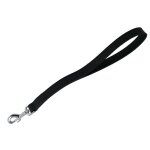 Martin - sellier - laisse courte pour chien - cuir bords arrondis noir (50cm x 25mm)