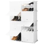 Meuble � chaussures portable et modulaire de innovagoods : blanc / 36 paires