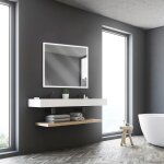 Miroir de salle de bains lumineux led 70 x 80 cm, argent�, mpglass bishop