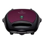 Moulinex sj615612 break time - croque - gaufres - 700 watt - noir / prune