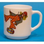 Mug arcopal clown bicyclette eliquilibriste tonneau