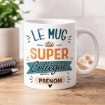 Mug super coll�gue personnalis� avec pr�nom ¿ cadeau original pour coll�gue de travail