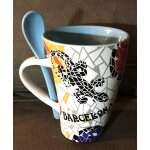 Mug et cuill�re en c�ramique 'barcelone ; 12 cm