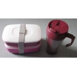 Mug double paroi et boites a lunches (avec couverts et elastique de fixation) yves rocher - jamais utilisés ... Mug double paroi et boites a lunches (avec couverts et elastique de fixation) yves rocher - jamais utilisés ...