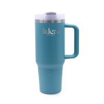 Mug isotherme bleu canard / vert jade avec paille 1, 2l gourde acier inoxydable sans bpa gourde isotherme ...