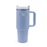 Mug isotherme bleu ciel avec paille 1, 2l gourde acier inoxydable sans bpa gourde isotherme design anti ...