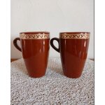 Mugs marrons dor�, lot de 2 yves rocher ! -