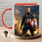 Mug personnalis� captain america ¿ univers marvel et super - h�ros au choix